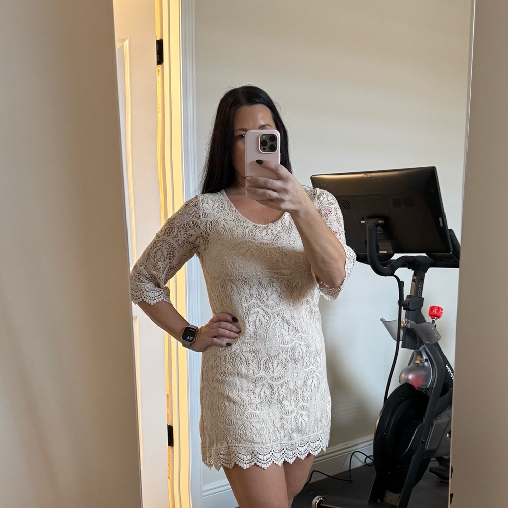 Elegant Lace Dress in Cream